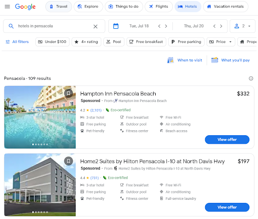 Google Property Promotion Ads - Metasearch Travel Agency - 85SIXTY